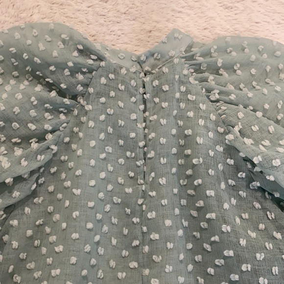 Zara Green Polka Dot Blouse - Picture 5 of 5